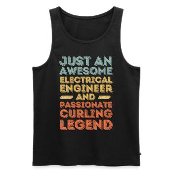 Electrical Engineer Curling retro - Men's Premium Organic Tank Top - black - Front - AI Model Male 178 light (178cm)
