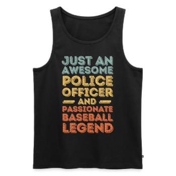 Policeman baseball retro - Men's Premium Organic Tank Top - black - Front - Michal (187cm)