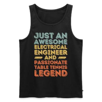 Electrical engineer table tennis retro - Men's Premium Organic Tank Top - black - Front - AI Model Male 178 light (178cm)
