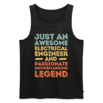 Electrical engineer snowboard retro - Men's Premium Organic Tank Top - black - Front - AI Model Male 178 light (178cm)