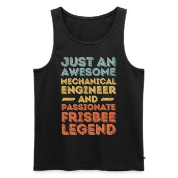 Mechanical Engineer Frisbee retro - Men's Premium Organic Tank Top - black - Front - Michal (187cm)