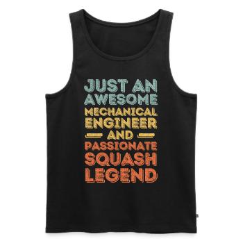 Mechanical Engineer Squash retro - Men's Premium Organic Tank Top - black - Front - AI Model Male 178 light (178cm)