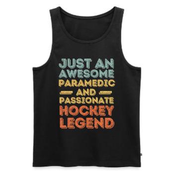 Paramedic Hockey retro - Men's Premium Organic Tank Top - black - Front - Michal (187cm)
