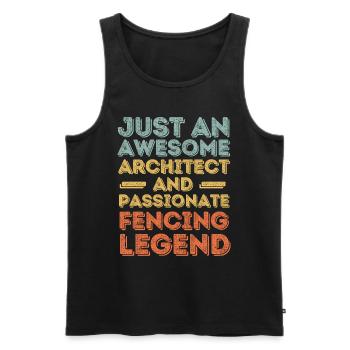 Architekt Fechten retro - Männer Premium Bio Tank Top - Schwarz - Vorne - Michal (187cm)