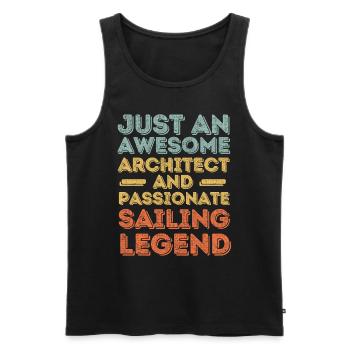 Architekt Segeln retro - Männer Premium Bio Tank Top - Schwarz - Vorne - Michal (187cm)