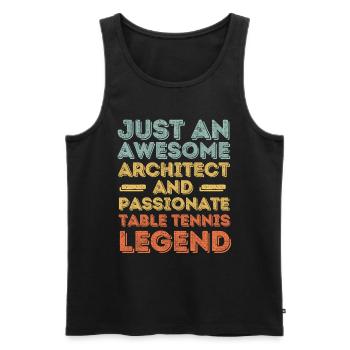 Architekt Tischtennis retro - Männer Premium Bio Tank Top - Schwarz - Vorne - Michal (187cm)