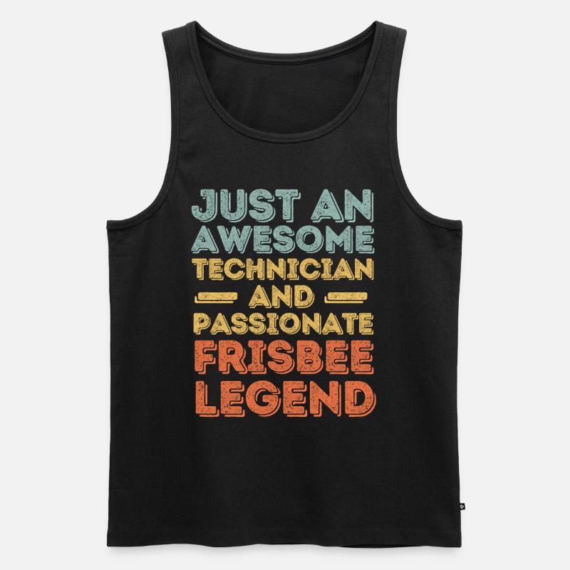 Techniker Frisbee retro - Männer Premium Bio Tank Top - Schwarz