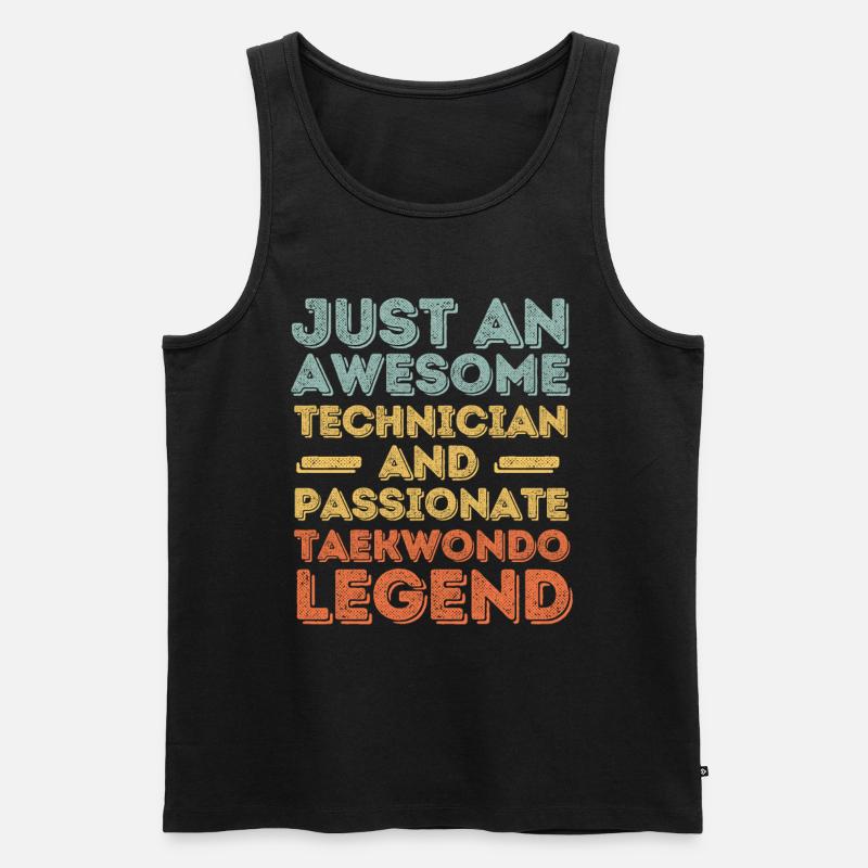 Techniker Taekwondo retro - Männer Premium Bio Tank Top - Schwarz