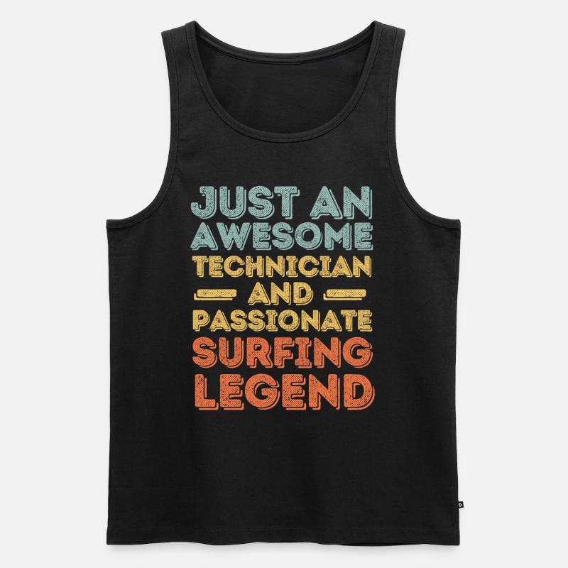 Techniker Surfen retro - Männer Premium Bio Tank Top - Schwarz