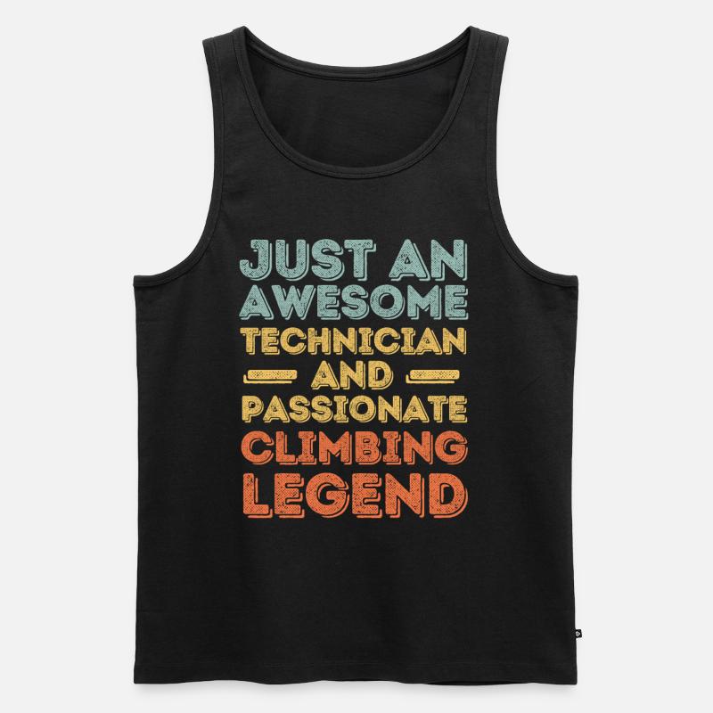 Techniker Klettern retro - Männer Premium Bio Tank Top - Schwarz
