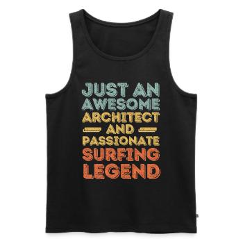 Architekt Surfen retro - Männer Premium Bio Tank Top - Schwarz - Vorne - Michal (187cm)