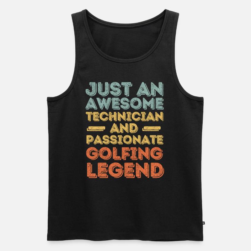 Techniker Golf retro - Männer Premium Bio Tank Top - Schwarz