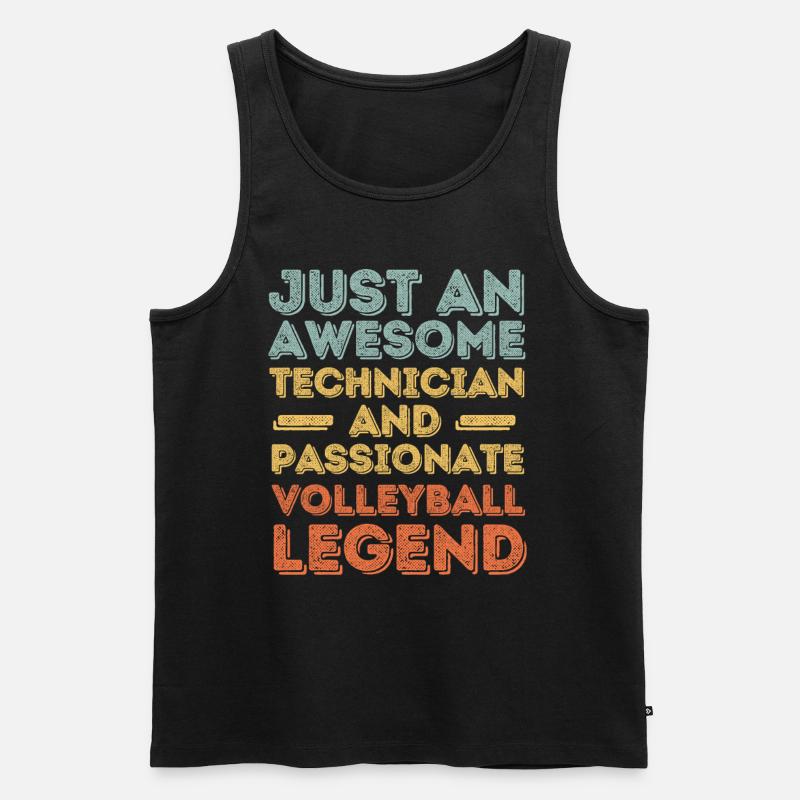 Techniker Volleyball retro - Männer Premium Bio Tank Top - Schwarz