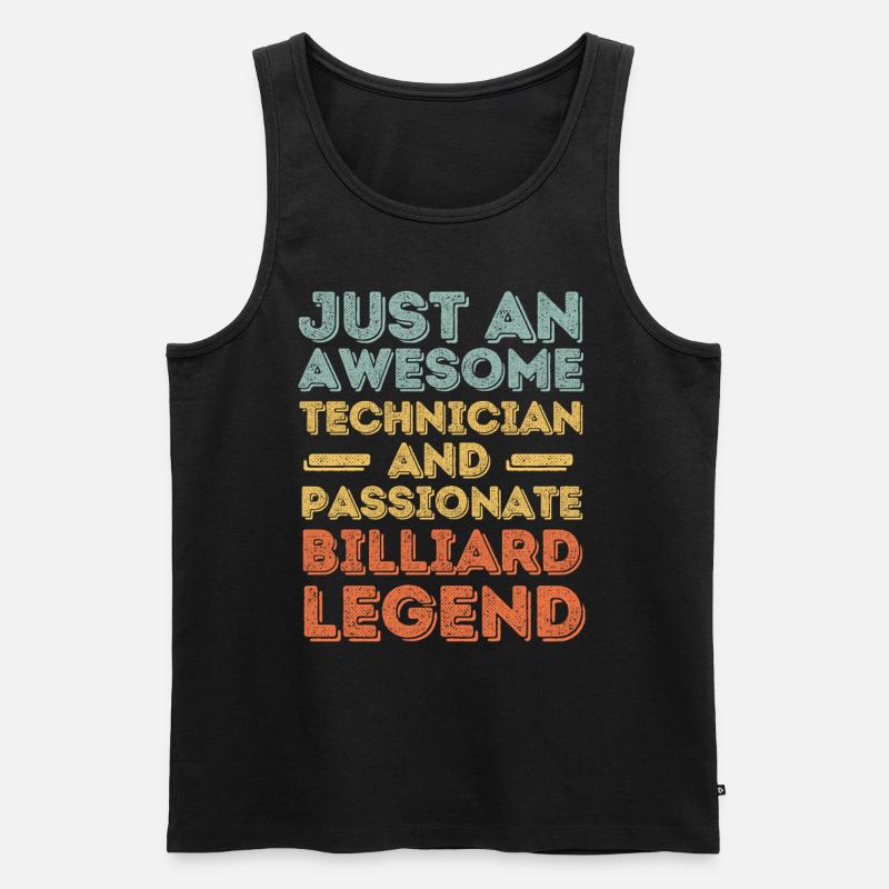 Techniker Billard retro - Männer Premium Bio Tank Top - Schwarz