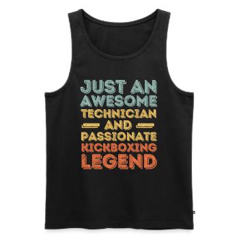 Technicien Kickboxing rétro - Débardeur bio Premium Homme - noir - Devant - AI Model Male 178 light (178cm)