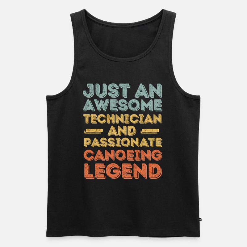 Techniker Kanu retro - Männer Premium Bio Tank Top - Schwarz