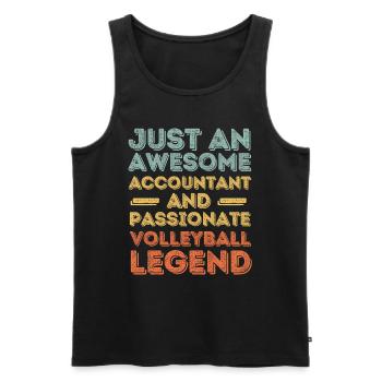 Buchhalter Volleyball retro - Männer Premium Bio Tank Top - Schwarz - Vorne - Michal (187cm)