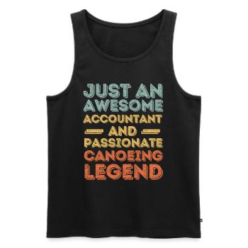 Accountant canoe retro - Men's Premium Organic Tank Top - black - Front - Michal (187cm)