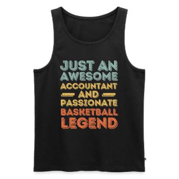 Buchhalter Basketball retro - Männer Premium Bio Tank Top - Schwarz - Vorne - Michal (187cm)