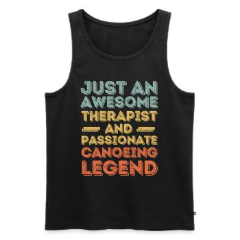 Therapist Canoe retro - Men's Premium Organic Tank Top - black - Front - Michal (187cm)