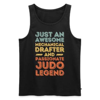 Technical draughtsman Judo retro - Men's Premium Organic Tank Top - black - Front - Michal (187cm)