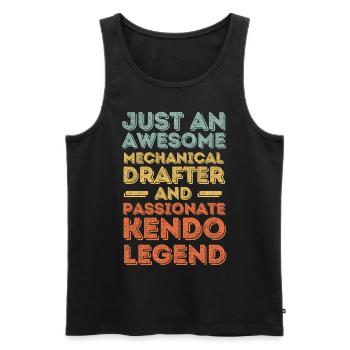 Technical draughtsman Kendo retro - Men's Premium Organic Tank Top - black - Front - Michal (187cm)