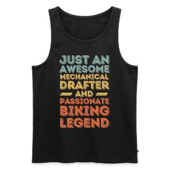 Technischer-Zeichner Radfahren retro - Männer Premium Bio Tank Top - Schwarz - Vorne - AI Model Male 178 light (178cm)