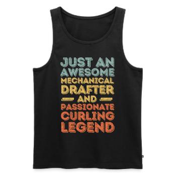 Technical draughtsman curling retro - Men's Premium Organic Tank Top - black - Front - Michal (187cm)