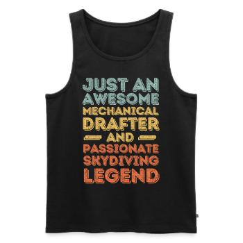 Technical draughtsman skydiving retro - Men's Premium Organic Tank Top - black - Front - Michal (187cm)
