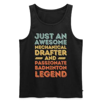 Technical draughtsman Badminton retro - Men's Premium Organic Tank Top - black - Front - Michal (187cm)