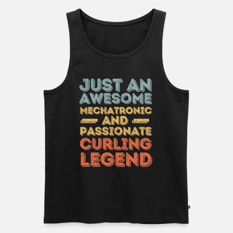 Mechatroniker Curling retro - Männer Premium Bio Tank Top - Schwarz