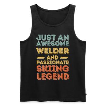 Schweißer Ski retro - Männer Premium Bio Tank Top - Schwarz - Vorne - Michal (187cm)