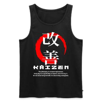 Kaizen Enso Japanese kanji words character symbol - Men's Premium Organic Tank Top - black - Front - Michal (187cm)