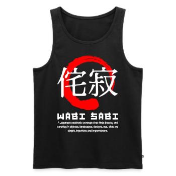 Wabi sabi meaning Japanese kanji words character - Men's Premium Organic Tank Top - black - Front - Michal (187cm)