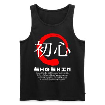 Shoshin bedeutet japanisches Kanji-Wortzeichen - Männer Premium Bio Tank Top - Schwarz - Vorne - AI Model Male 178 light (178cm)