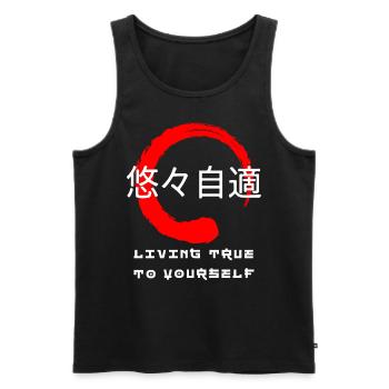 Sich selbst treu leben Japanische Kanji zitieren - Männer Premium Bio Tank Top - Schwarz - Vorne - Michal (187cm)