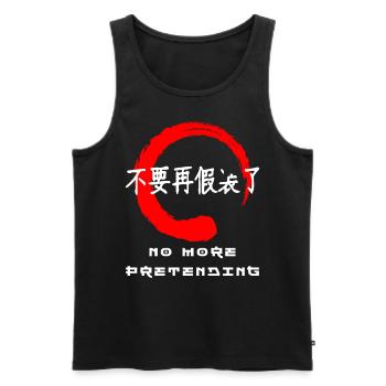 Kein Vortäuschen von japanischen Kanji-Wörtern mehr - Männer Premium Bio Tank Top - Schwarz - Vorne - AI Model Male 178 light (178cm)