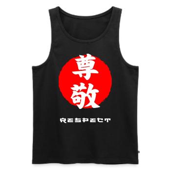 Respectez les mots kanji japonais cités par le Japon - Débardeur bio Premium Homme - noir - Devant - AI Model Male 178 light (178cm)