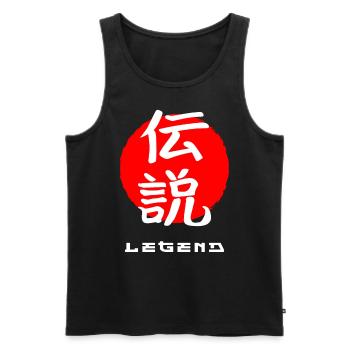 Legende Japan Zitat Japanische Kanji-Wörter Zeichen - Männer Premium Bio Tank Top - Schwarz - Vorne - AI Model Male 178 light (178cm)