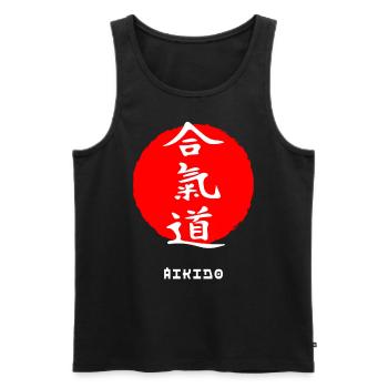 Aikido Kampfsport Japan Japanische Kanji - Männer Premium Bio Tank Top - Schwarz - Vorne - Michal (187cm)
