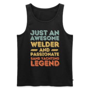 Welder sand sails retro - Men's Premium Organic Tank Top - black - Front - Michal (187cm)