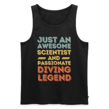 Wissenschaftler Tauchen retro - Männer Premium Bio Tank Top - Schwarz - Vorne - Michal (187cm)