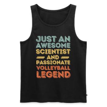 Scientifique Volleyball rétro - Débardeur bio Premium Homme - noir - Devant - Michal (187cm)
