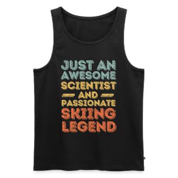 Wissenschaftler Ski fahren retro - Männer Premium Bio Tank Top - Schwarz - Vorne - Michal (187cm)
