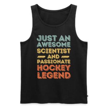 Scientifique Hockey rétro - Débardeur bio Premium Homme - noir - Devant - Michal (187cm)