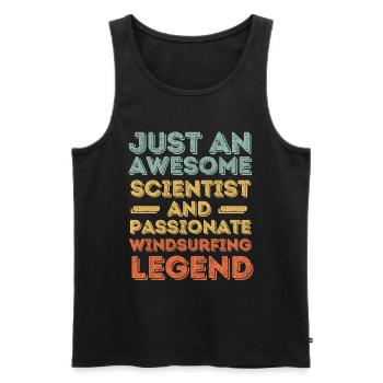 Wissenschaftler Windsurfen retro - Männer Premium Bio Tank Top - Schwarz - Vorne - AI Model Male 178 light (178cm)