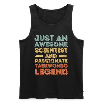 Wissenschaftler Taekwondo retro - Männer Premium Bio Tank Top - Schwarz - Vorne - Michal (187cm)