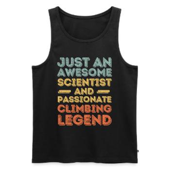 Scientists climbing retro - Men's Premium Organic Tank Top - black - Front - Michal (187cm)