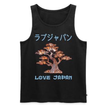 Bonsai Baum Japanischer Zen-Garten Symbol Kanji Liebe - Männer Premium Bio Tank Top - Schwarz - Vorne - AI Model Male 178 light (178cm)