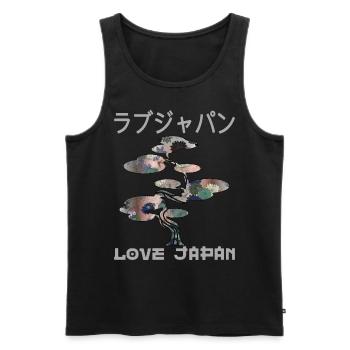 Bonsaï Japonais Zen Jardin Symbole Kanji Amour - Débardeur bio Premium Homme - noir - Devant - Michal (187cm)